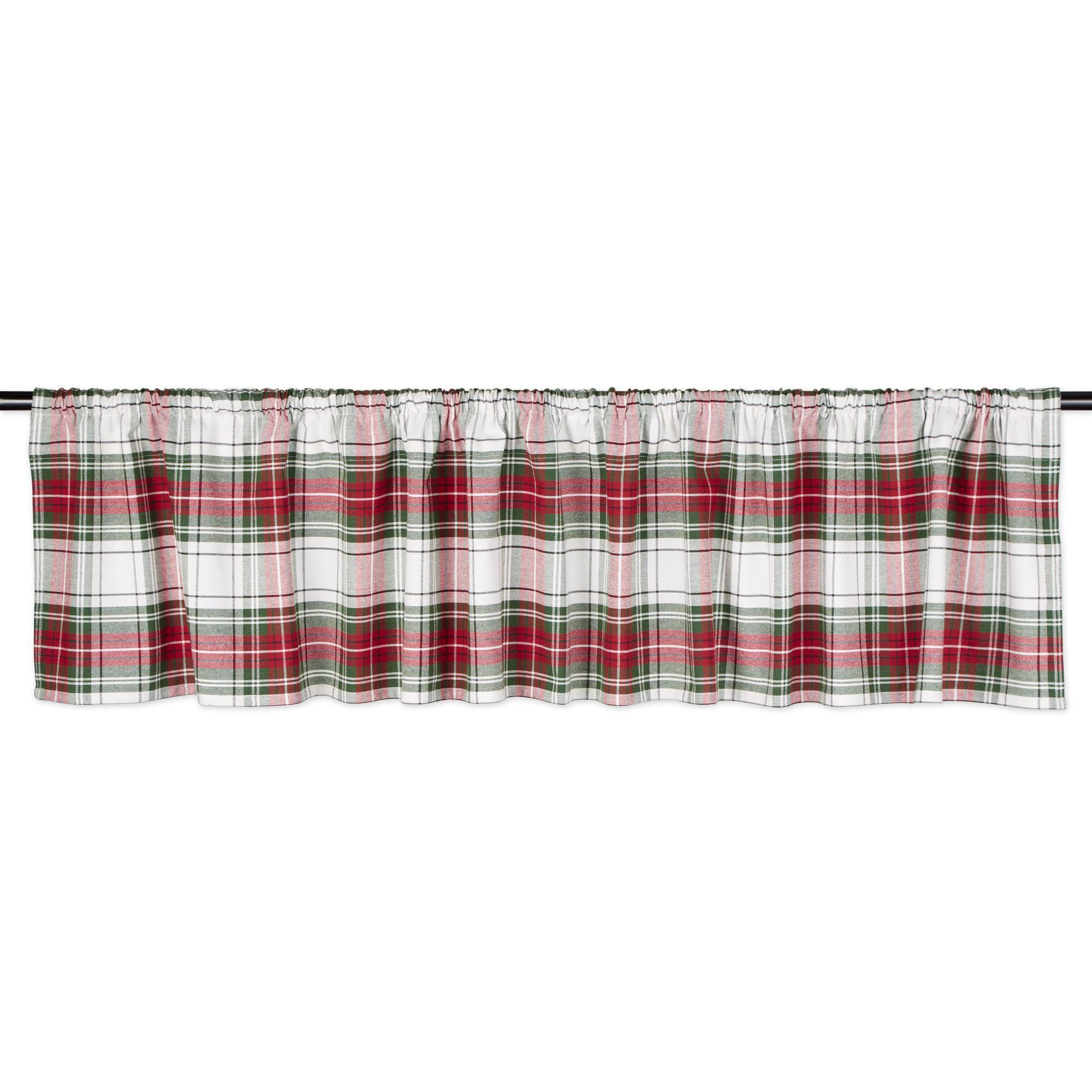 DII® 72" x 14" Christmas Plaid Window Valance